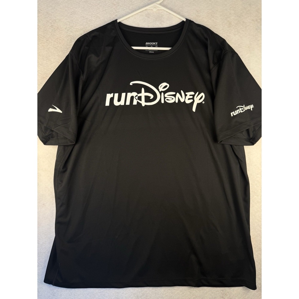 Run Disney Race Support Shirt XL Black Short Sleeve Athletic Tee Disney Running